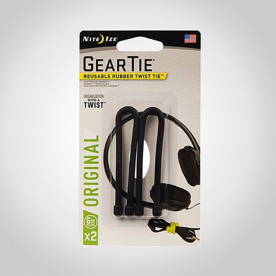 Gear Tie 6- Black 2pk