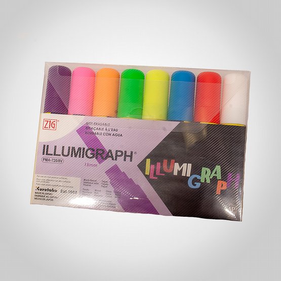 Kritpennor Illumigraph 15mm set 8 färger