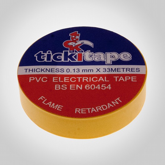 PVC Tickitape 33m x 19mm Gul