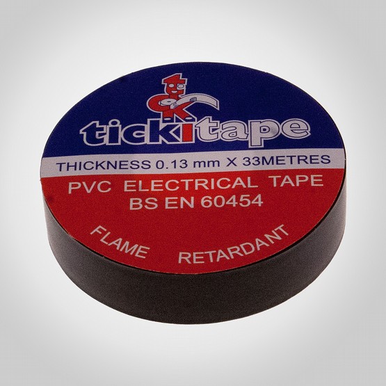 PVC Tickitape 33m x 19mm Svart