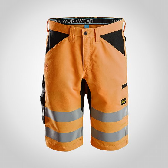 Shorts Snickers LiteWork 6132 Varselorange/Svart