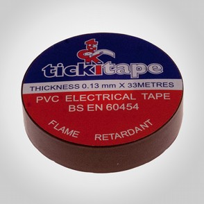 PVC Tickitape 33m x 19mm Brun