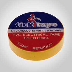 PVC Tickitape 33m x 19mm Gul