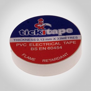 PVC Tickitape 33m x 19mm Vit