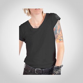 T-shirt Dovetail Workwear Solid V-neck Svart