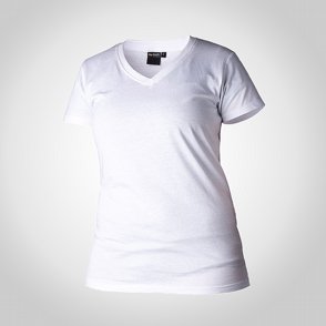 T-shirt Top Swede Dam v-ring 202 Vit